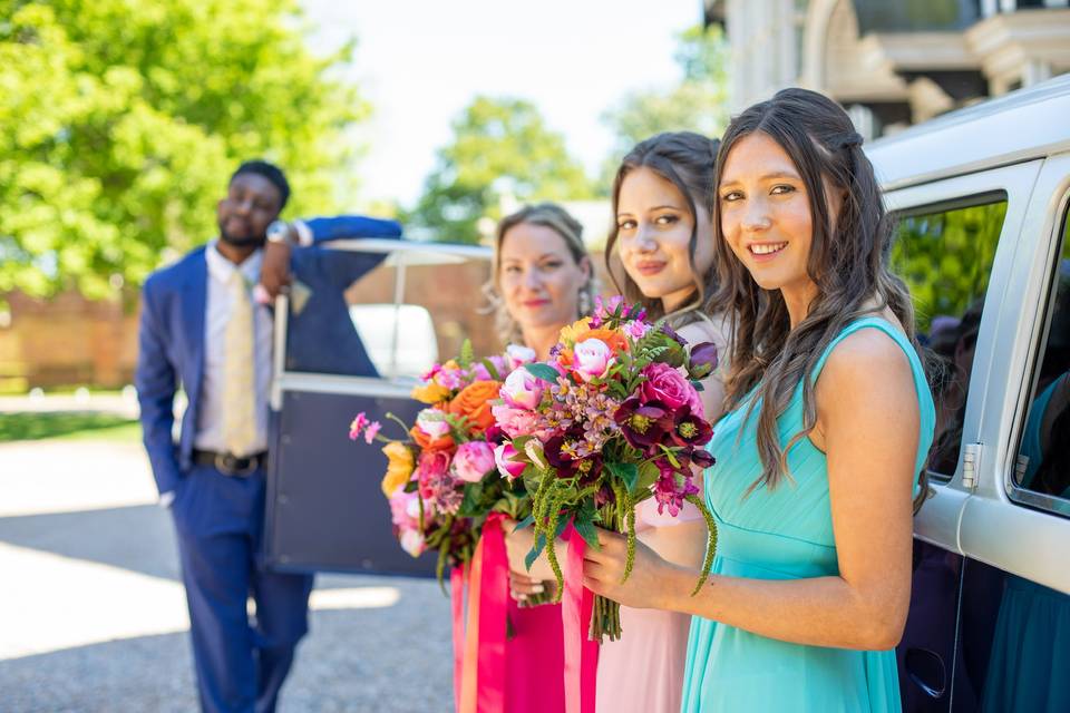 Faux bridesmaid bouquets