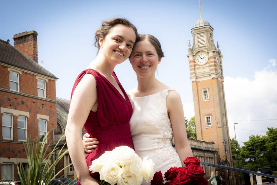 Blushing newlyweds