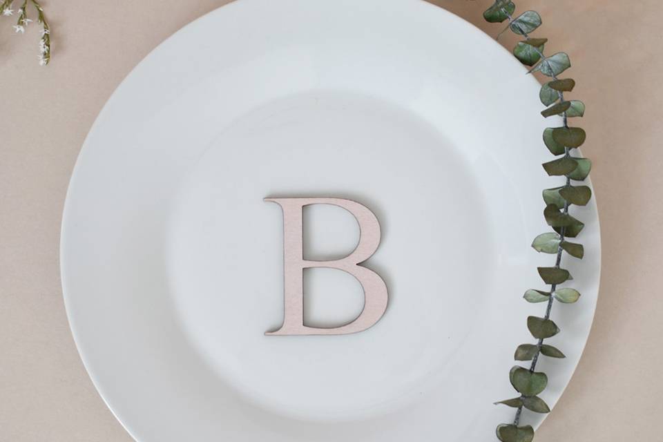 Pink Letter Place setting