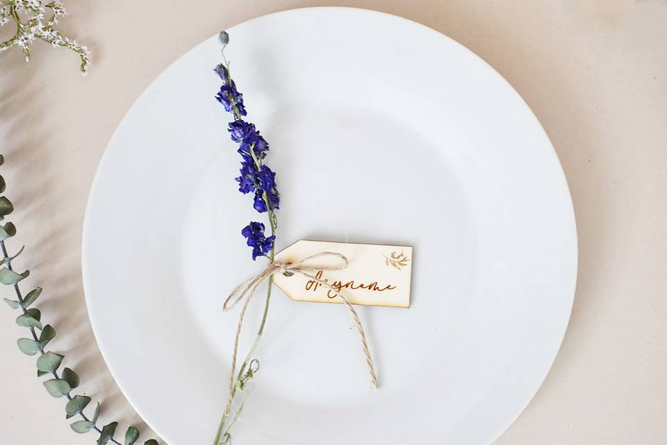 Gold Letter Place setting
