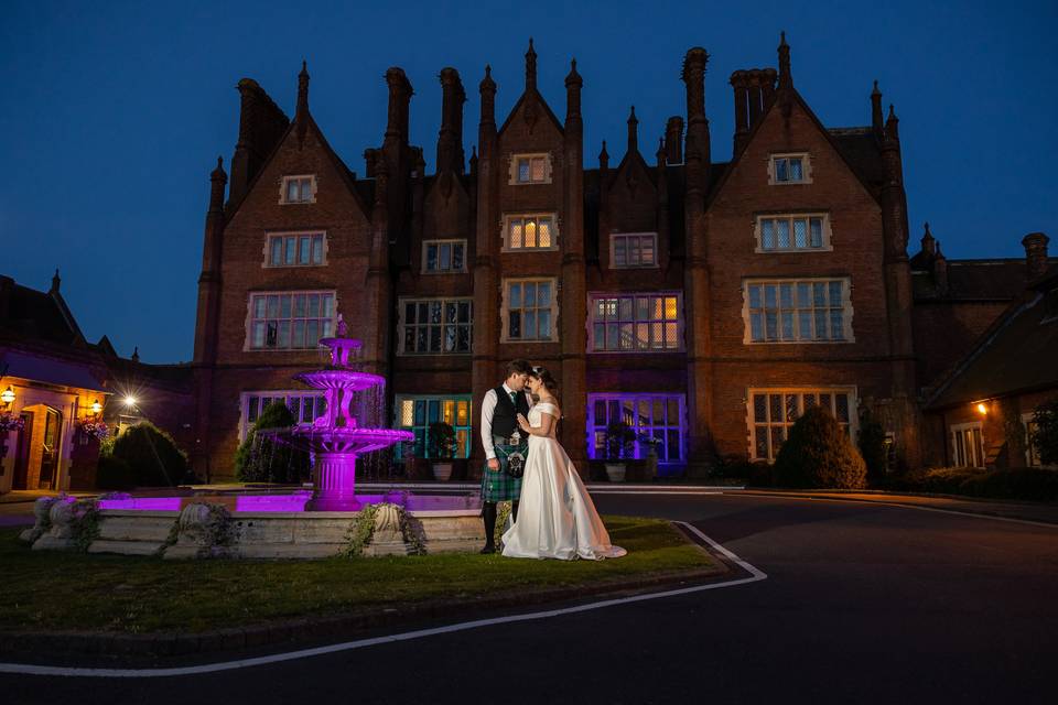 Dunston Hall at night