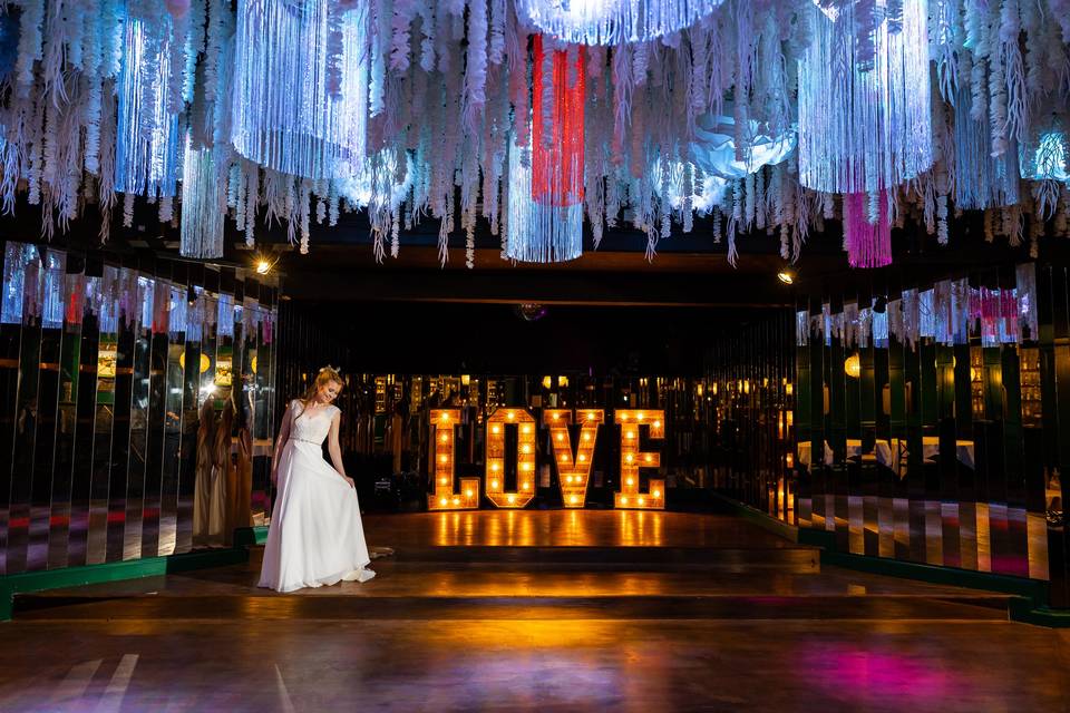 Bride with LOVE letters