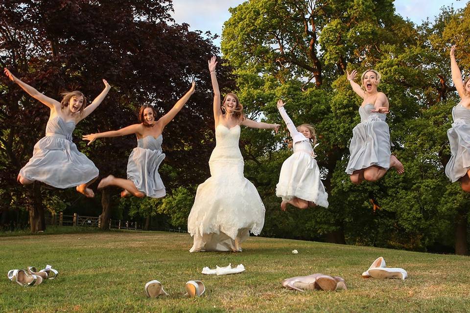 Bride and bridesmaids