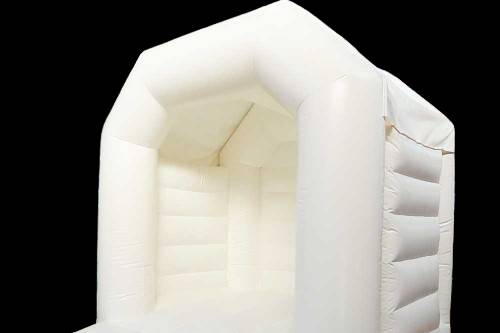 Small white bouncy castle - side view