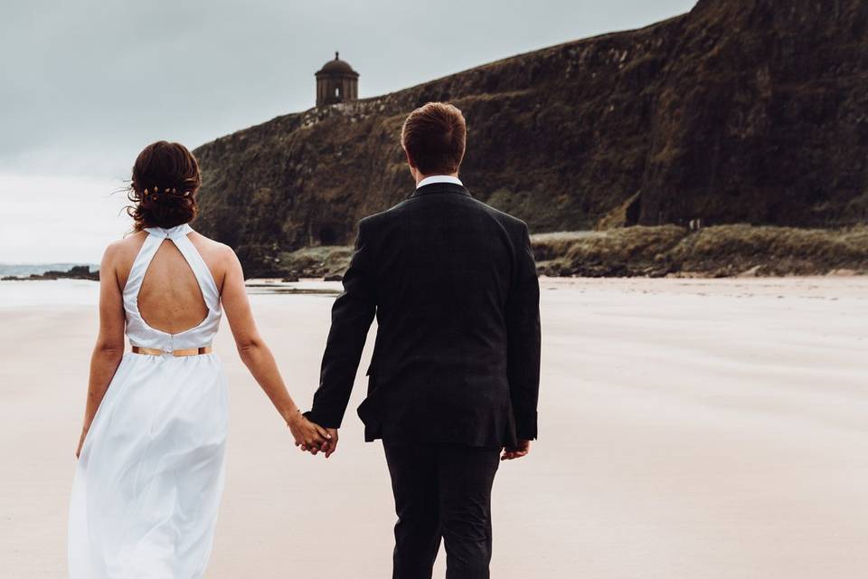 Wedding couple on a beach