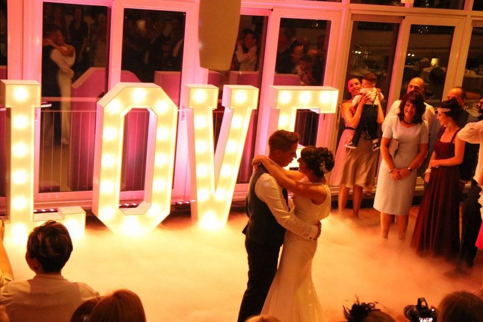 Newlyweds on the dance floor