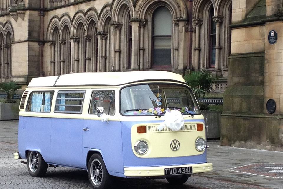 Outside Manchester Town Hall