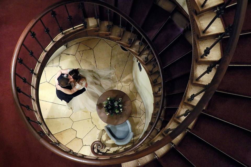 Couple on stairs