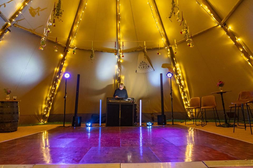 Empty dance floor teepee