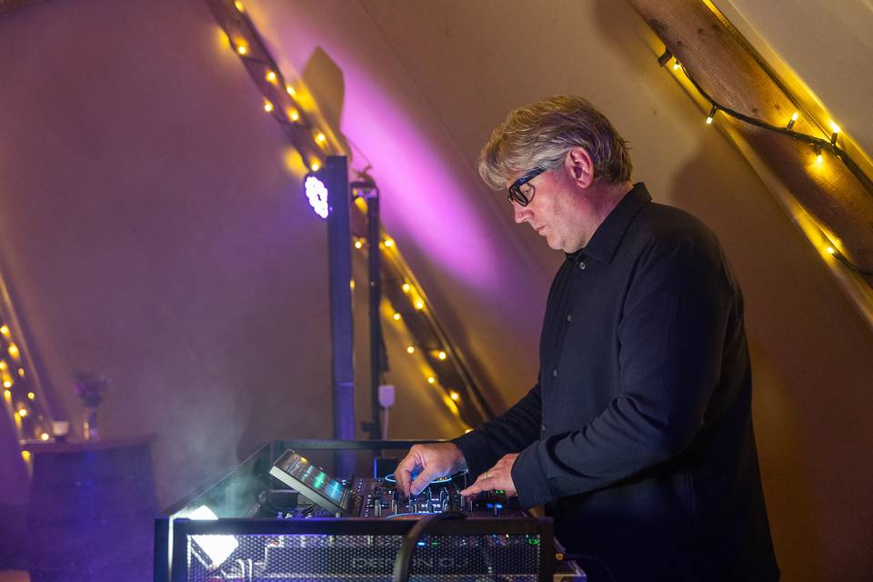 Fairy lights DJ corner