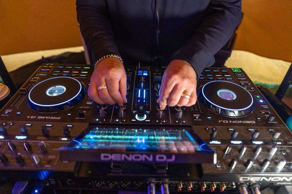 Mixing console close up