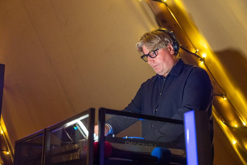 Teepee interior DJ stand