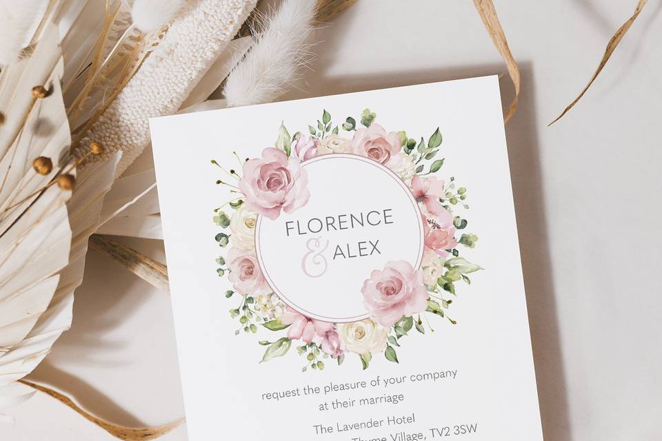 Flat Wedding Invitation