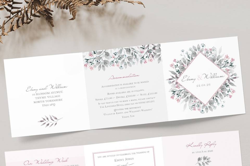 Z-Fold Wedding Invitation