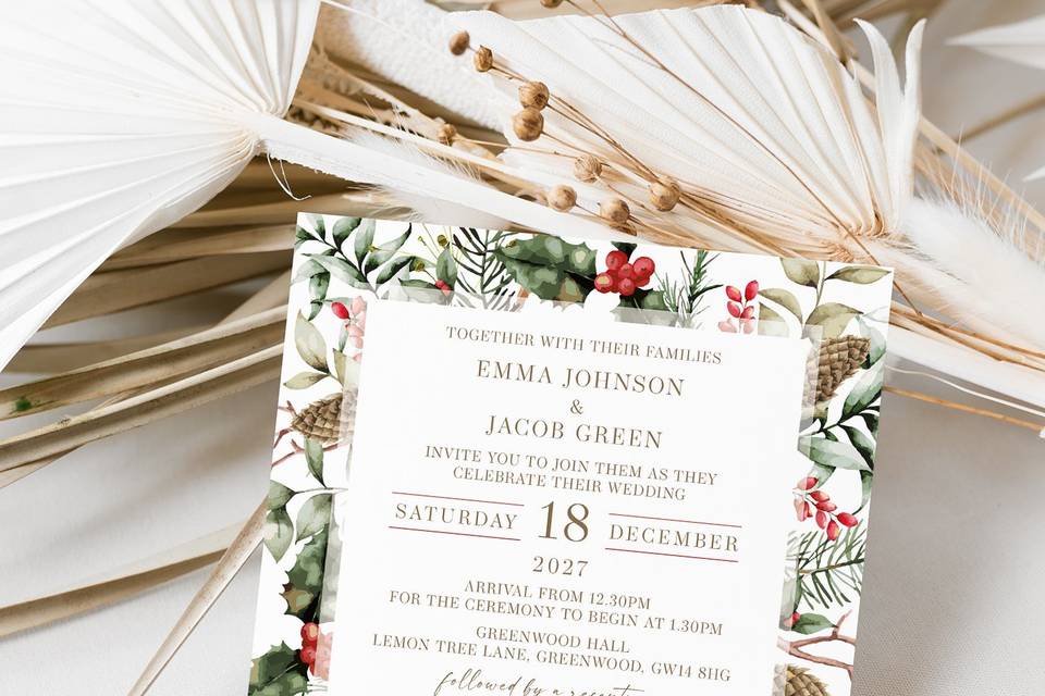 Flat Wedding Invitation