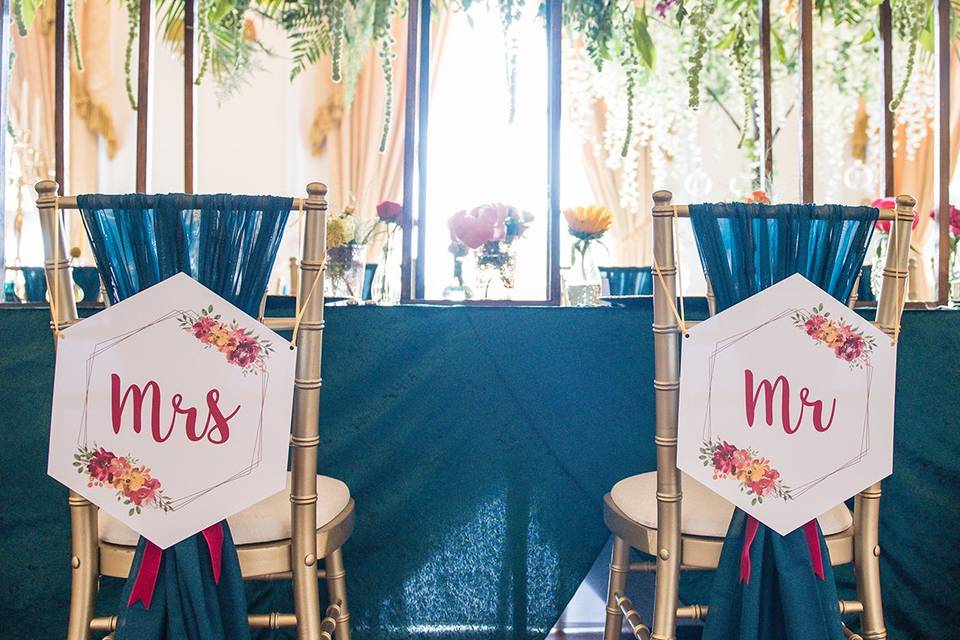 Mr & Mrs Bridal Chair Signs