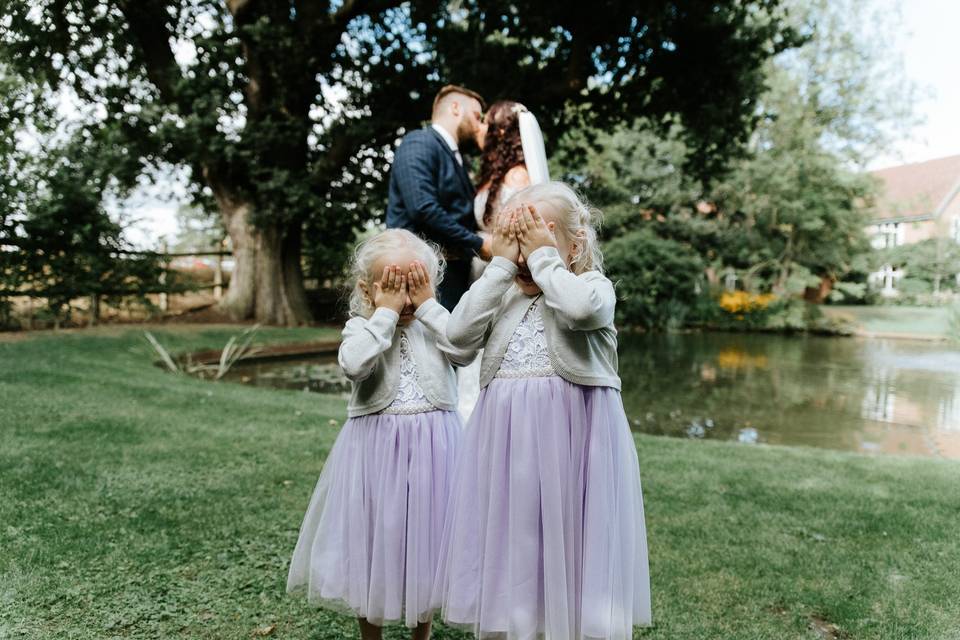 Flower Girls, Bride & Groom