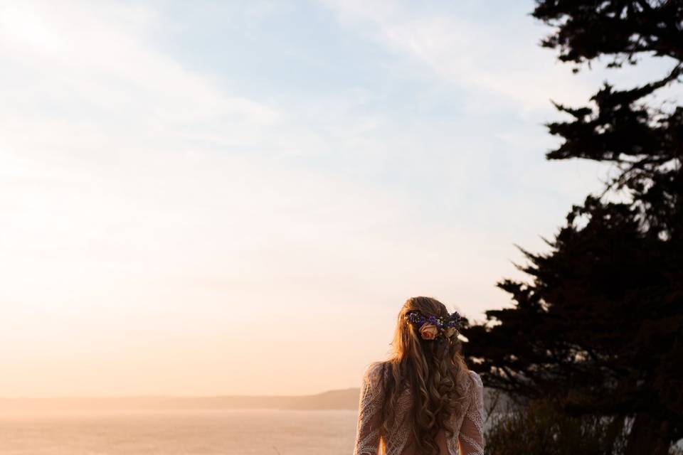 Beautiful dress AND sunset!