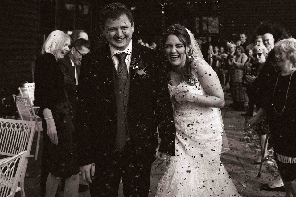 Confetti shot at Winters Barns