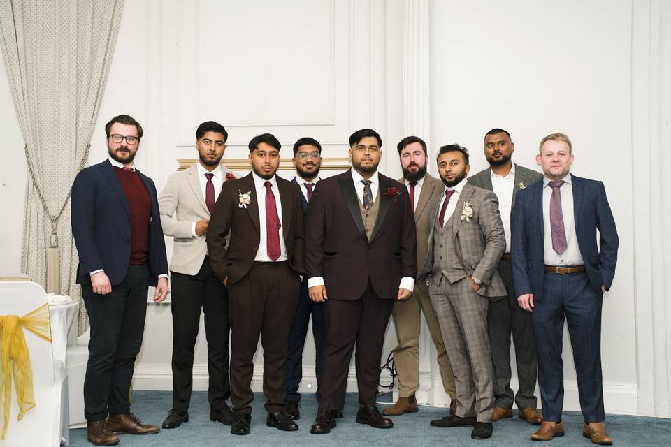 Groom and Friends
