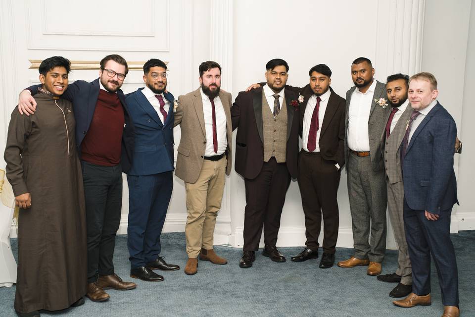 Groom and Friends