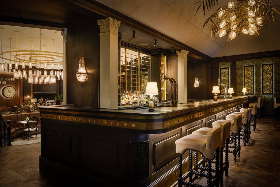 At the stylish bar