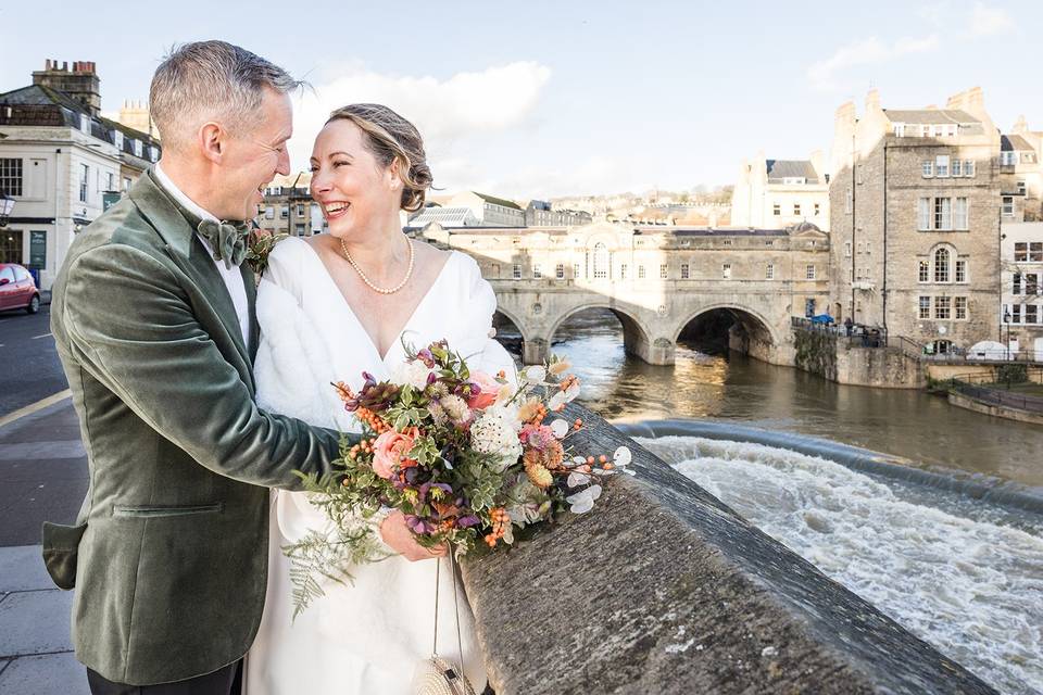 Bath December wedding couple