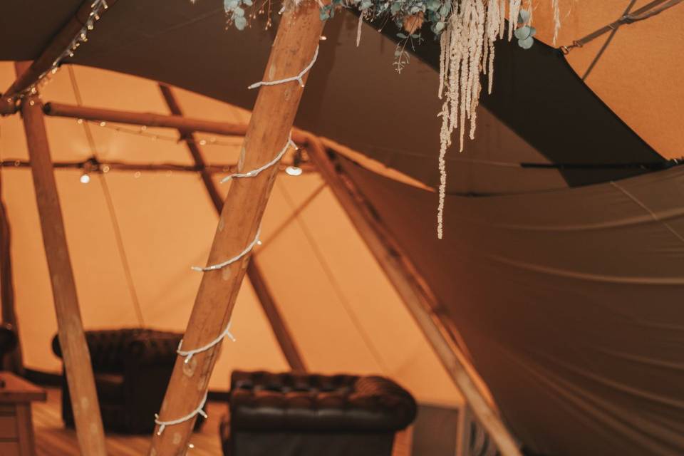 Sweetheart Table in a Tipi