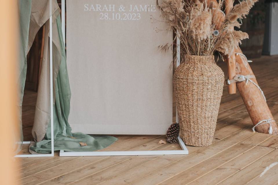 Fabric Wedding signage