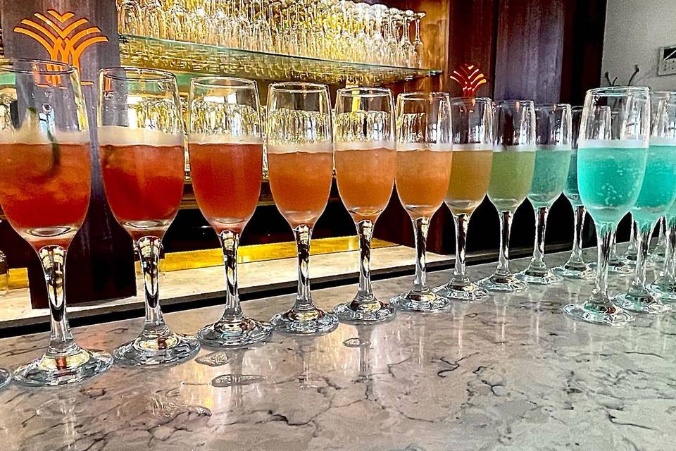 Rainbow of drinks