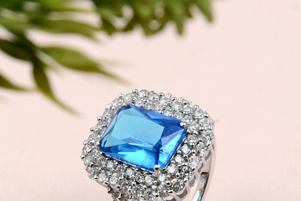 Blue cocktail ring