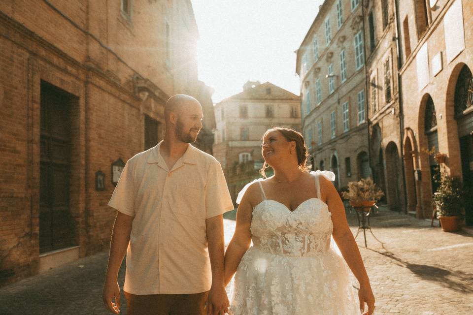 Sunset in italy town