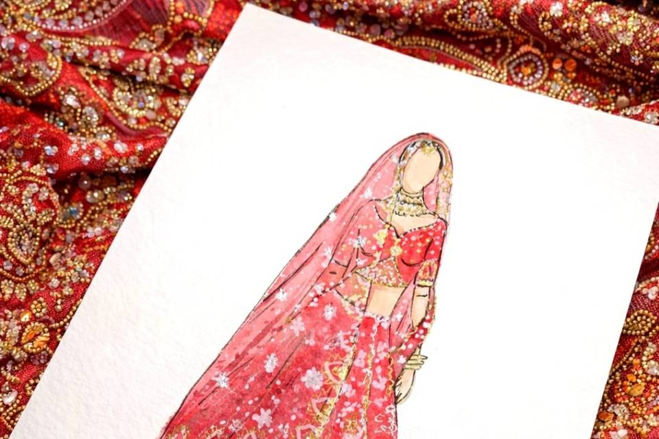 Indian bride illustration