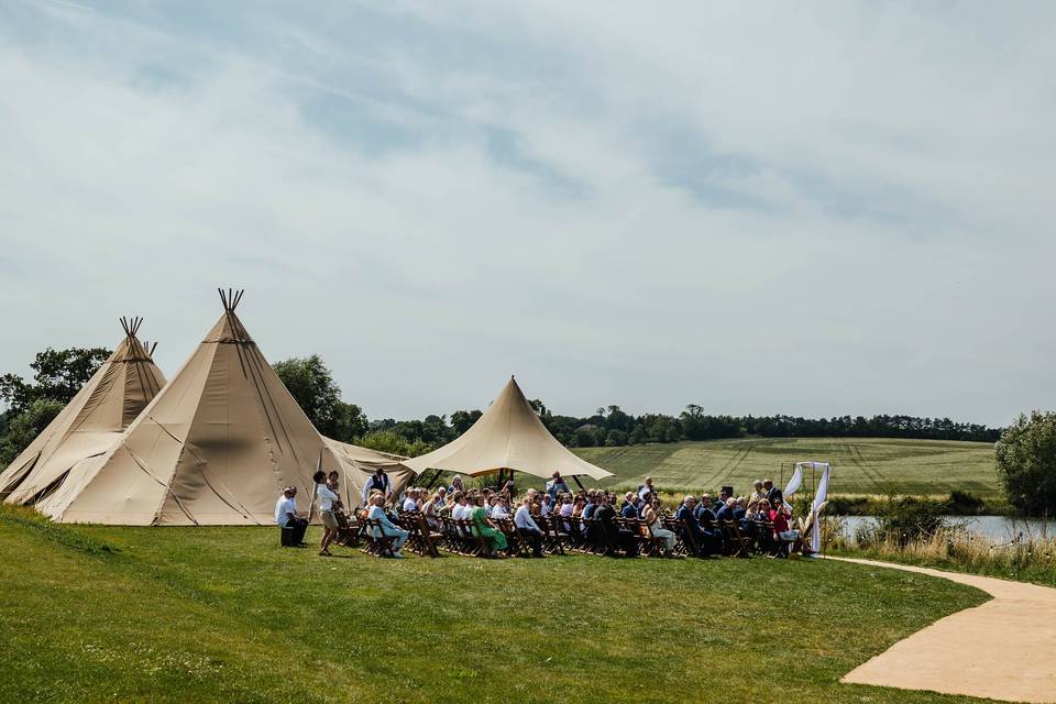 Outside ceremony set up