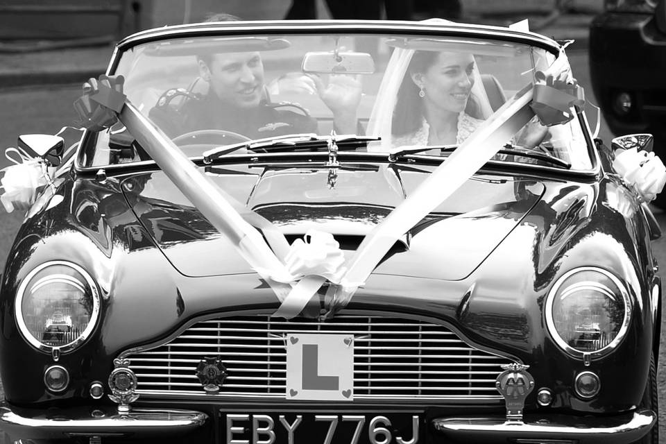 Wiliam & Kate in the DB5!