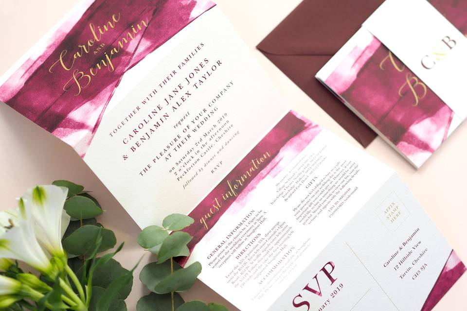 Grace concertina invitations