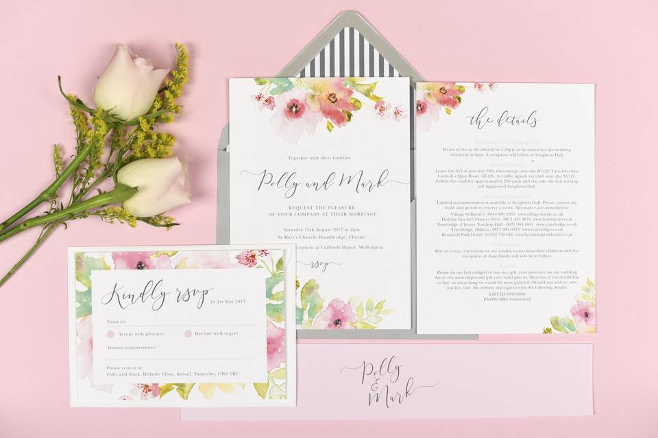 Juliette floral invitations