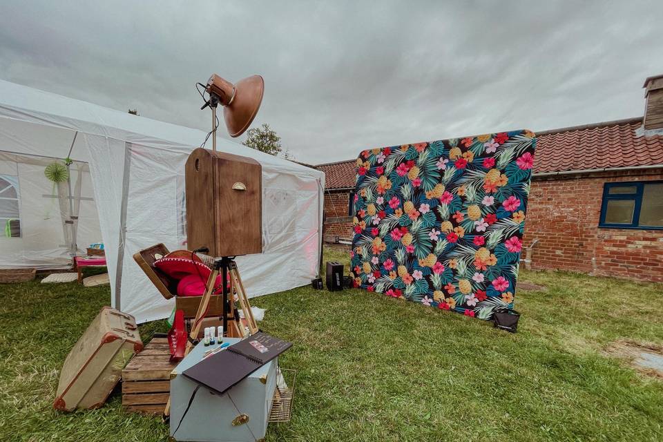 Vintage photo booth outdoors