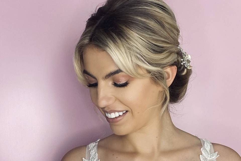 Pink Shimmer Bridal Look