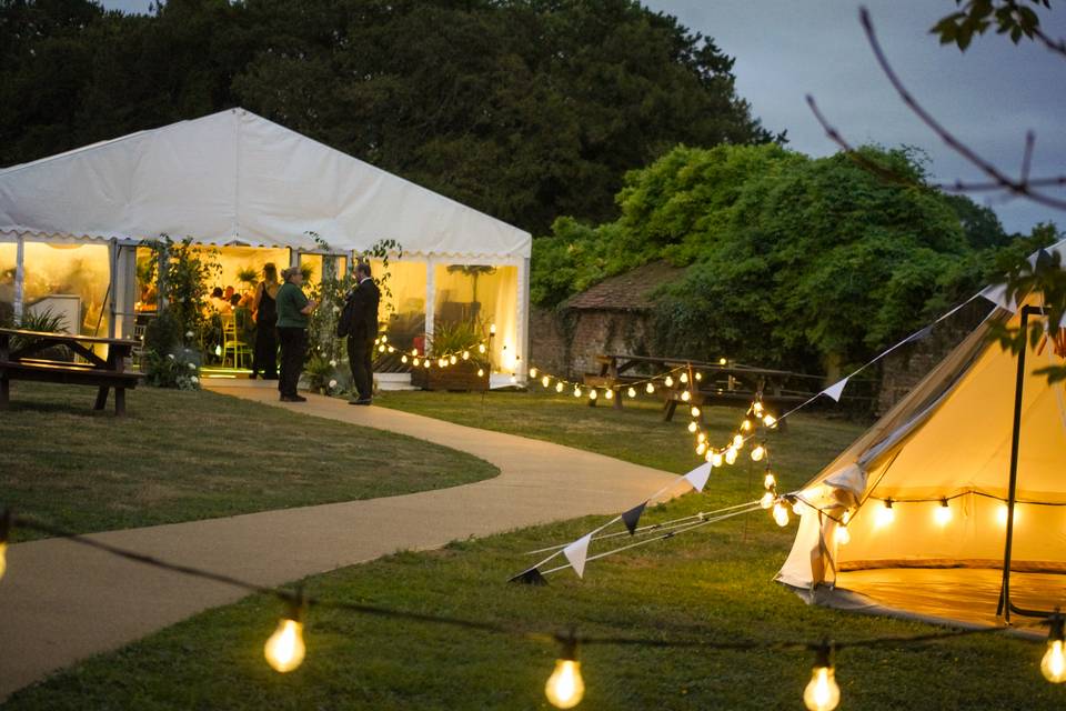 Marquee and bell tent
