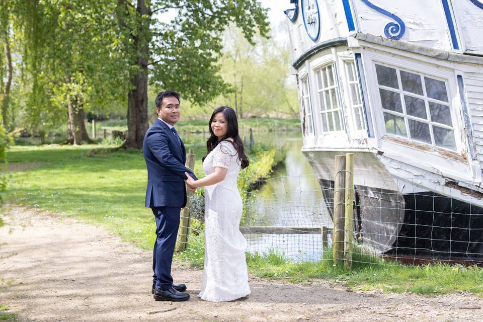 Bride and groom at venue