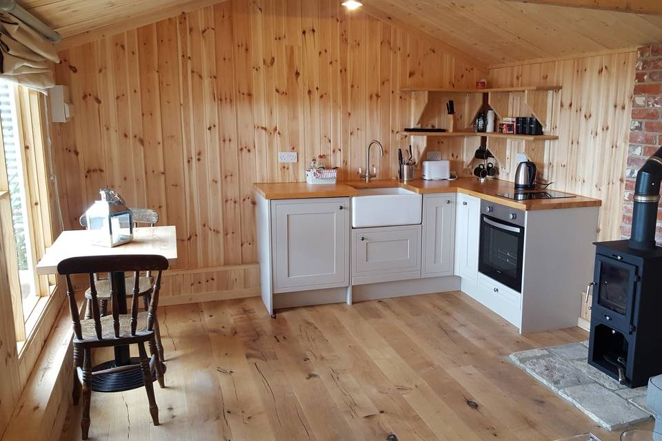 The Cabin Kitchen Dining Area