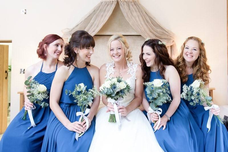 Bride and bridesmaids