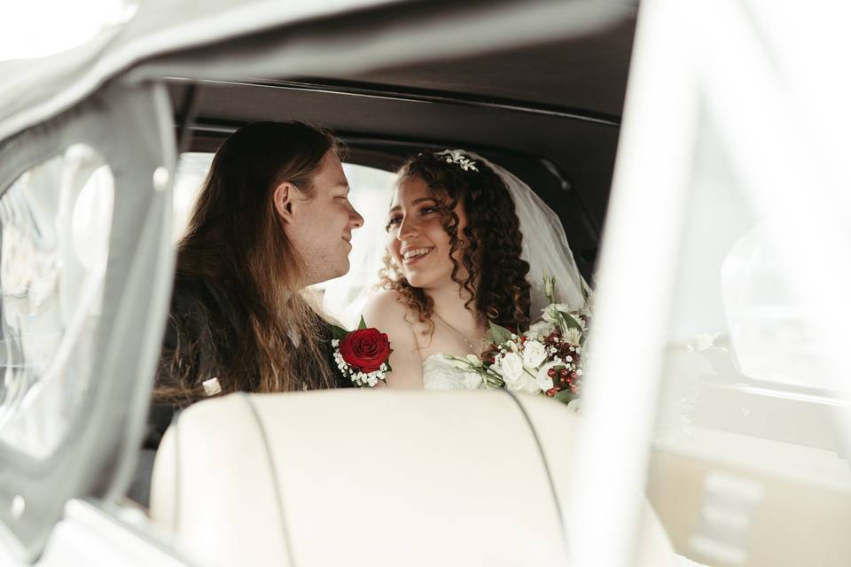 Vintage car Lochinver Wedding