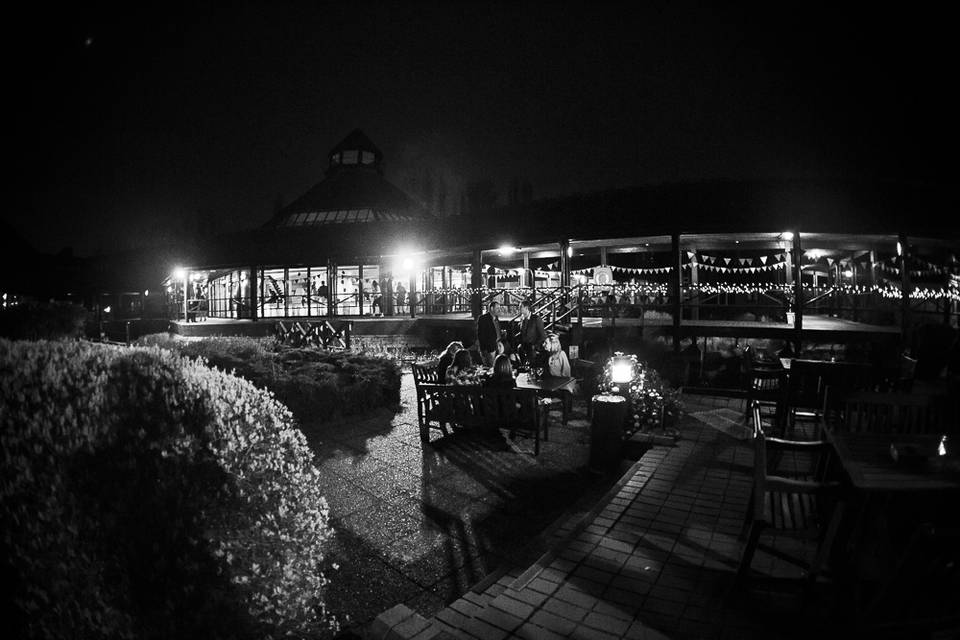 Moor Hall Boardwalk at Night