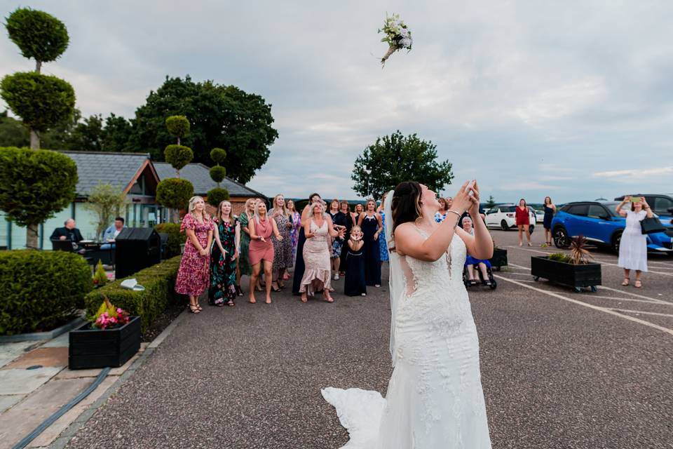 Throwing the bouquet