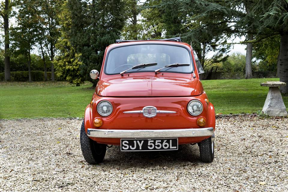 Fiat 500 vintage wedding car