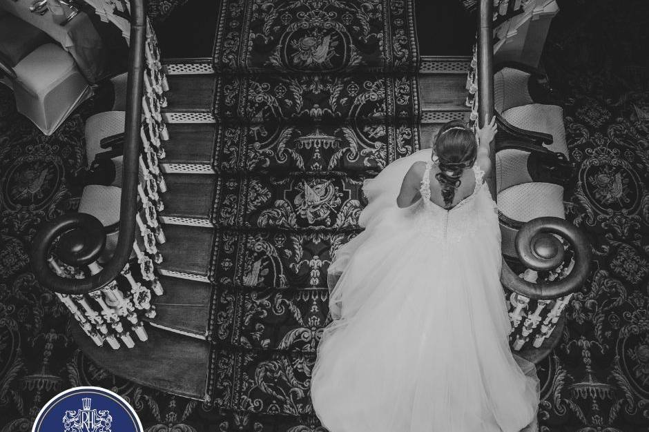 Bride - B&W staircase