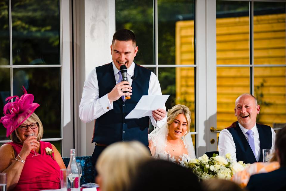 Grooms speech at Hayne house