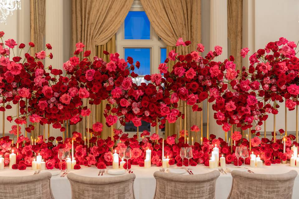 Sophistocated red florals.